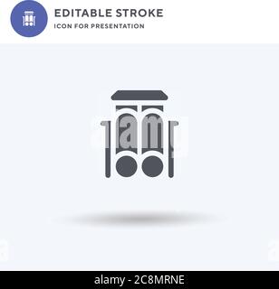 Diapositive icône vecteur, affiche plate remplie, pictogramme solide isolé sur blanc, illustration du logo. Icône diapositives pour la présentation. Illustration de Vecteur