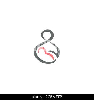 Logo/icône Doula, Baby and Infinity Illustration de Vecteur