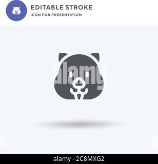 Vecteur d'icône de wombat, signe plat rempli, pictogramme solide isolé sur blanc, illustration du logo. Icône wombat pour la présentation. Illustration de Vecteur