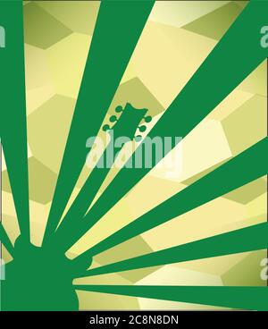 Fond d'affiche de guitare rock vert avec grunge lourd Illustration de Vecteur