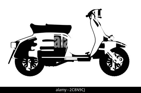 Un typique style 1960 scooter sur un fond blanc Illustration de Vecteur