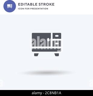 Vecteur d'icône de meuble, affiche plate remplie, pictogramme solide isolé sur blanc, illustration du logo. Icône de meuble pour présentation. Illustration de Vecteur