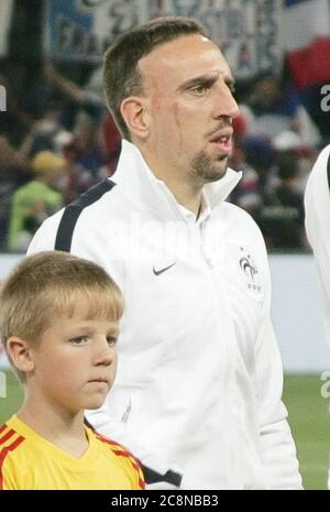 Franck Ribéry pendant l'Euro 2012, France - Espagne le 23 juin 2012 à Donbass Arena, Donetsk- photo Laurent Lairys / DPPI Banque D'Images