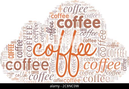 Nuage de mot de café isolé sur un fond blanc Illustration de Vecteur