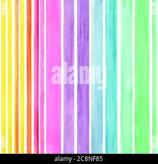 motif de rayures aquarelles dessinées à la main. coloré. Banque D'Images