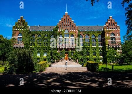 Lund Suède - 25 juillet 2020 - belle ancienne bibliothèque universitaire à Lund Suède Banque D'Images