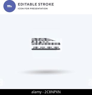 Vecteur d'icône Shinkansen, signe plat rempli, pictogramme solide isolé sur blanc, illustration du logo. Icône Shinkansen pour la présentation. Illustration de Vecteur