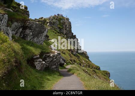 Sentier côtier de la falaise Valley of Rocks près de Lynton Devon, Royaume-Uni Banque D'Images