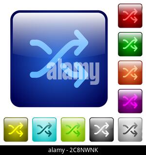 Jeu de boutons de lecture aléatoire des supports couleur en verre. Illustration de Vecteur