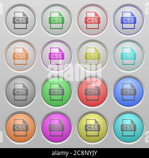 Ensemble de boutons sphériques à tête bombée de format de fichier CSS. Illustration de Vecteur