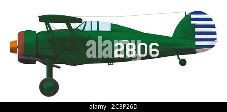 Gloster Gladiator Mk.I piloté par Arthur Tien Chin du 28e Escadron de poursuite du 5e Groupe de poursuite de la Force aérienne de la République de Chine, 1937 Banque D'Images