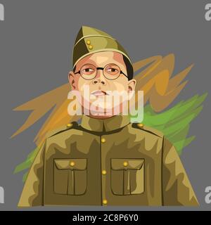 indien avec costume ancien. subhash chandra bose Illustration de Vecteur