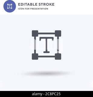 Vecteur d'icône de l'éditeur de texte, signe plat rempli, pictogramme solide isolé sur blanc, illustration du logo. Icône de l'éditeur de texte pour la présentation. Illustration de Vecteur