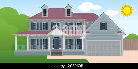 Maisons de luxe. Chalet de campagne. Pour la maison de vente. Acheter une nouvelle maison. Immobilier ou logement moderne. Illustration vectorielle brillante Illustration de Vecteur
