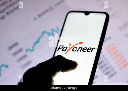 Brésil. 21 mai 2020. Sur cette photo, le logo Payoneer apparaît sur un smartphone. Crédit : Rafael Henrique/SOPA Images/ZUMA Wire/Alay Live News Banque D'Images
