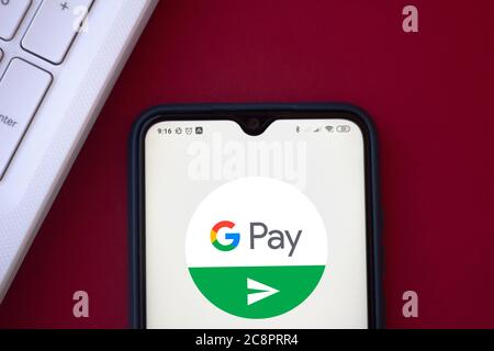 Brésil. 22 juin 2020. Dans cette illustration, le logo Google Pay s'affiche sur un smartphone. Crédit : Rafael Henrique/SOPA Images/ZUMA Wire/Alay Live News Banque D'Images