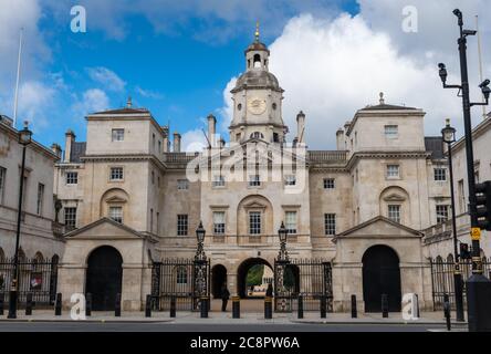 Vue extérieure du bâtiment du Musée de la Cavalerie de la maison situé à Whitehall. Une attraction touristique populaire. Banque D'Images