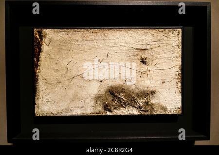 Antoni Tàpies (Barcelone 1923-2012),sans titre (1956),médias mixtes sur toile. Banque D'Images