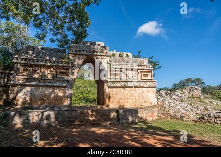 Les ruines de la ville maya de Labna font partie du Centre du patrimoine mondial de l'UNESCO de la ville préhispanique d'Uxmal, à Yucatan, au Mexique. Banque D'Images