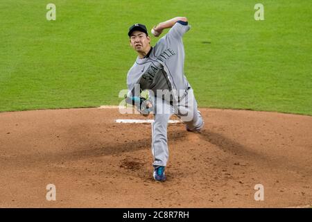 Houston, États-Unis. 26 juillet 2020. Les marins de Seattle qui commencent le pichet Yusei Kikuchi, se trouvent contre les Astros de Houston dans le 1er repas au minute Maid Park à Houston le dimanche 26 juillet 2020. Photo par Trask Smith/UPI crédit: UPI/Alay Live News Banque D'Images