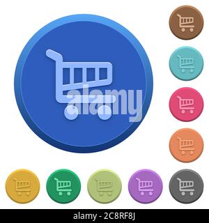 Ensemble de boutons ronds en relief pour chariot Illustration de Vecteur