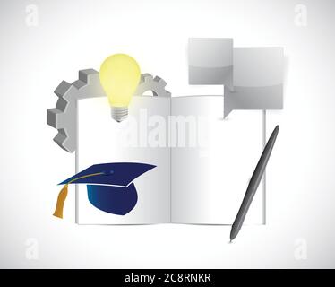 Conception d'illustration de concept éducatif sur fond blanc Illustration de Vecteur