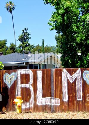 propriétaire à sonoma en californie exprime l'amour et le soutien pour le mouvement de matière de klivies de blac Banque D'Images