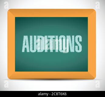 Les auditions sont représentées sur un fond blanc sur un motif d'illustration de carte Illustration de Vecteur