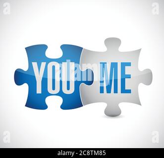 Vous et moi puzzle illustration design sur un fond blanc Illustration de Vecteur