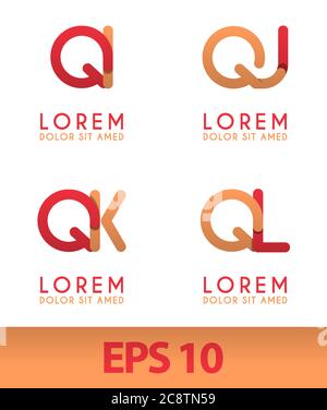 Q concept de logo alphabet pour l'industrie de compagnie ou de sociétés, imprimer divers en ligne et hors ligne, la promotion de la publicité et le marketing. Peut être pour landin Illustration de Vecteur