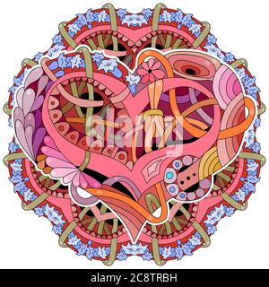 Vector adulte coloriage Livres textures avec mandala. Design artistique peint à la main. Illustration de Vecteur