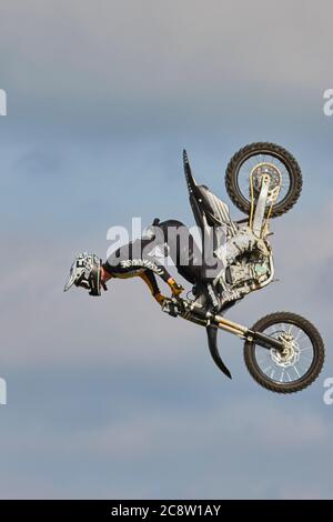 Une promenade en moto au Royal Bath and West Show, un spectacle agricole annuel près de Shepton Mallet, Somerset, Grande-Bretagne. Banque D'Images