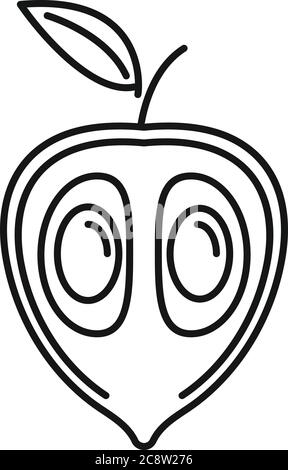 Icône exotique de la goyave. Contour exotique guava vecteur icône pour la conception de sites Web isolé sur fond blanc Illustration de Vecteur