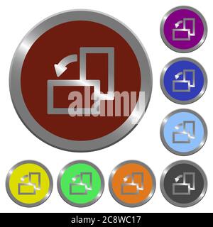 Ensemble de boutons de couleur brillante de type pièce de monnaie faisant pivoter l'élément vers la gauche Illustration de Vecteur