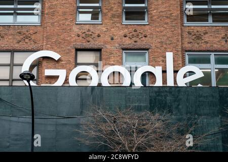 USA: Bureau Google dans le quartier de Chelsea à Manhattan, New York City.photo de 11. Décembre 2019. | utilisation dans le monde entier Banque D'Images