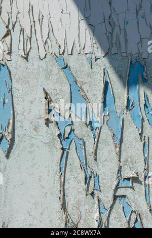 peinture bleue sur un vieux morceau de bois. pauses contrastées Banque D'Images