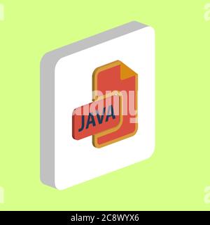 PROGRAMMATION JAVA simple vecteur icône. Modèle de conception de symbole d'illustration pour l'élément d'interface utilisateur Web mobile. Pictogramme isométrique de couleur parfaite sur le squat blanc 3d Illustration de Vecteur
