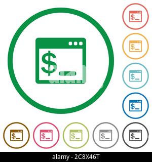 Ensemble de terminaux de commande de se couleur autour des icônes plates sur fond blanc Illustration de Vecteur