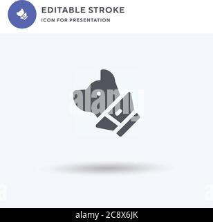 Vecteur d'icône de collier élisabéthain, signe plat rempli, pictogramme solide isolé sur blanc, illustration du logo. Icône de l'élisabéthain Collar pour la présentation. Illustration de Vecteur