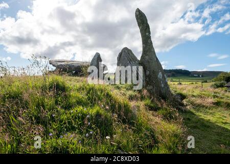 Cairn Holy 2, la chambre funéraire néolithique dit être la tombe du roi écossais mythique Galdus, Carsluith, Dumfries & Galloway, Écosse Banque D'Images