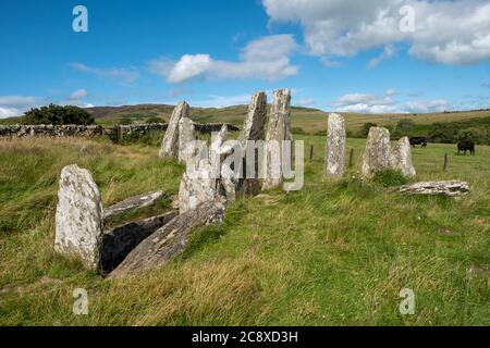 Cairn Saint 1 site de pierres debout et de la Chambre Burial près de Carsluith, Newton Stewart, Dumfries et Galloway, Écosse Banque D'Images