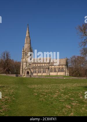 Église Sainte-Marie, Studley Royal. Banque D'Images