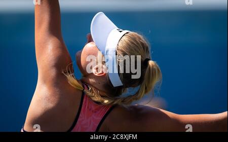 Dayana Yastrremska d'Ukraine en action lors de la première partie du tournoi de tennis américain Open Grand Chelem 2019 Banque D'Images