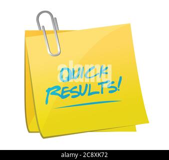 Résultats rapides après la conception d'illustration de mémo sur un fond blanc Illustration de Vecteur