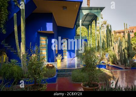 Maison commémorative d'Yves Saint Laurent – Jardins Majorelle à Marrakech, Maroc Banque D'Images