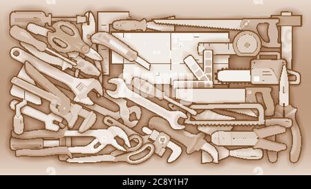 Illustration des outils de réparation des dessins animés Illustration de Vecteur