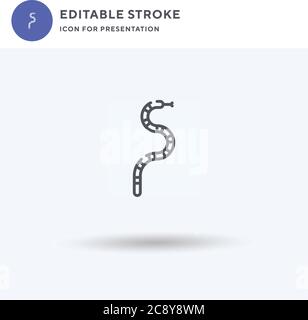 Vecteur icône serpent, signe plat rempli, pictogramme solide isolé sur blanc, illustration du logo. Icône serpent pour présentation. Illustration de Vecteur