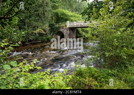 Marsh Bridge, River Barle, parc national d'Exmoor, Dulverton, Somerset, Royaume-Uni Banque D'Images