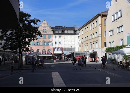 Bregenz / Autriche - août 09 2019 : dans la vieille ville de Bregenz, Autriche Banque D'Images
