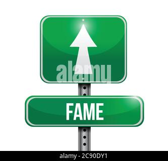 Fame road sign illustration design sur un fond blanc Illustration de Vecteur